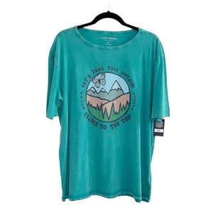 LUCKY BRAND Climb to the Top Oversized Crew in Green Blue Slate size Medium